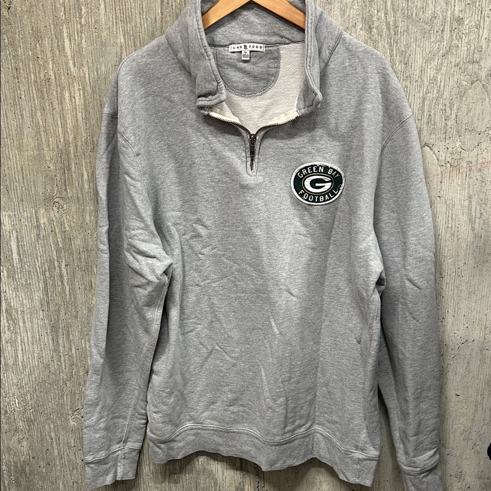 Green Bay Packers‎ Junk Food Clothing Gray Zip-Up Men's Sweater XL